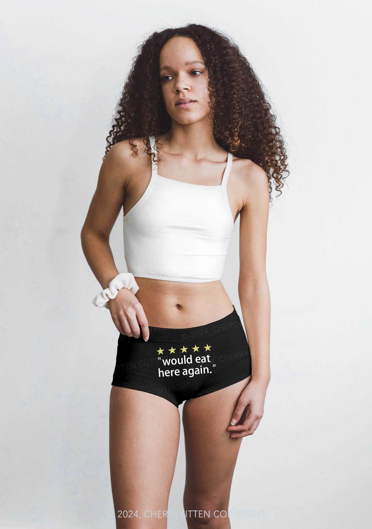 Eat Here Again Y2K Mid Rise Waist Boyshort Cherrykitten - Image 3