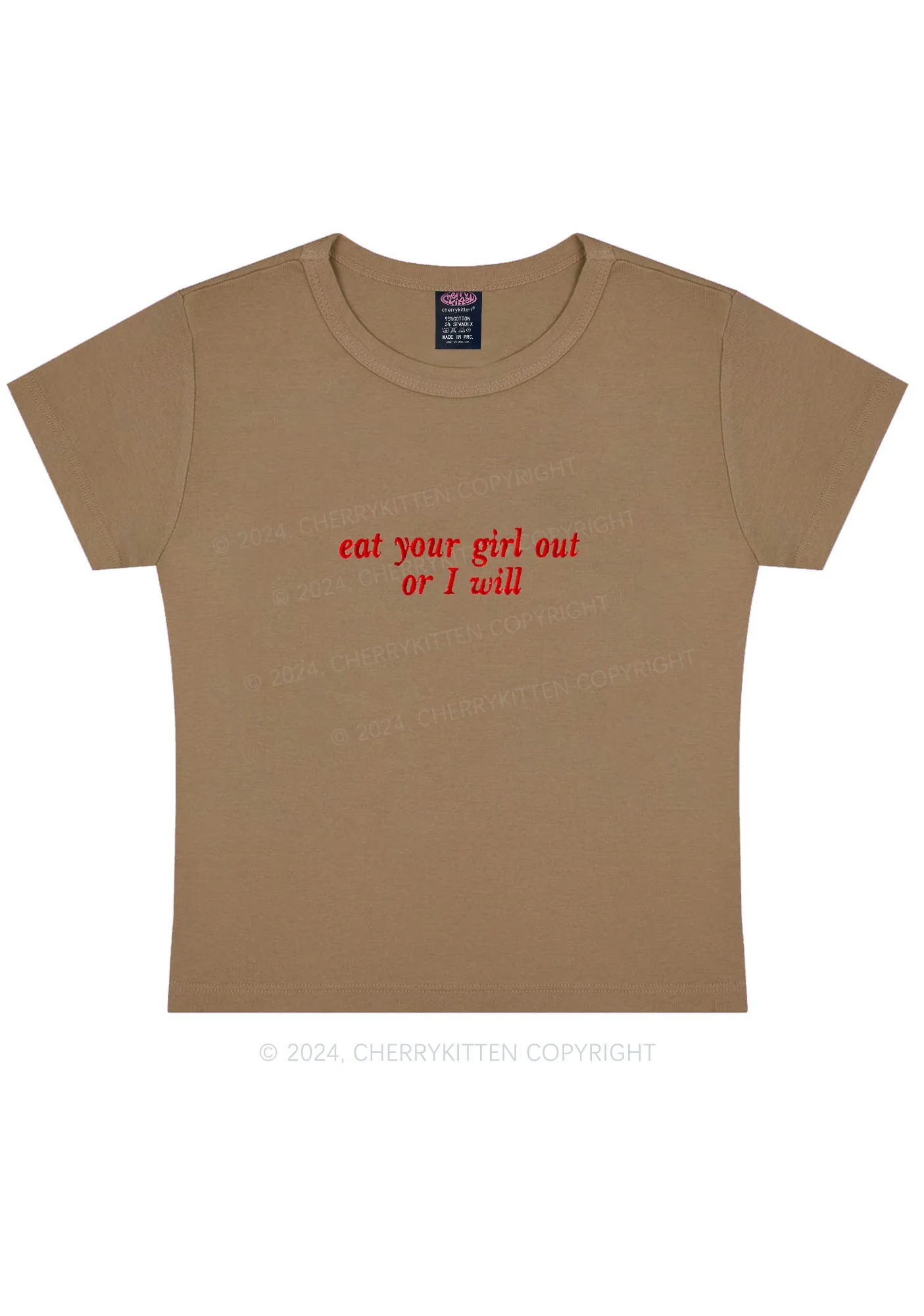 Embroidered Eat Your Girl Out Y2K Baby Tee Cherrykitten - Image 10