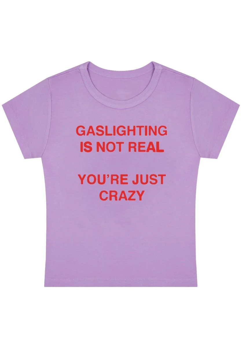 Gaslighting Not Real Y2k Baby Tee - Image 6
