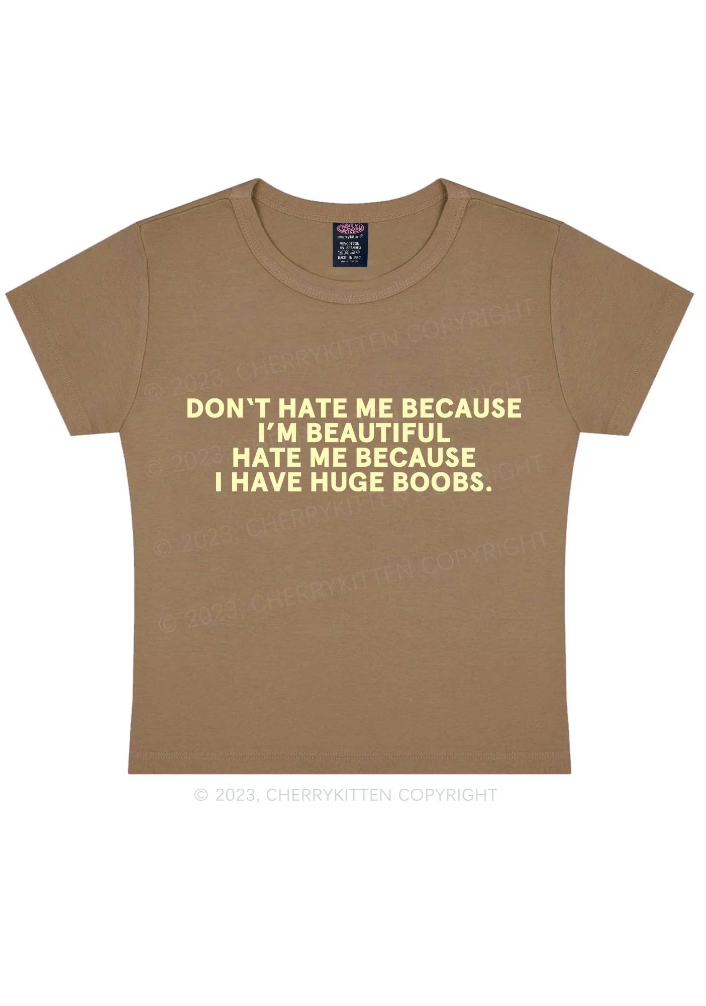 Hate Me Because I Have Huge Bxxbs Y2K Baby Tee - Image 6