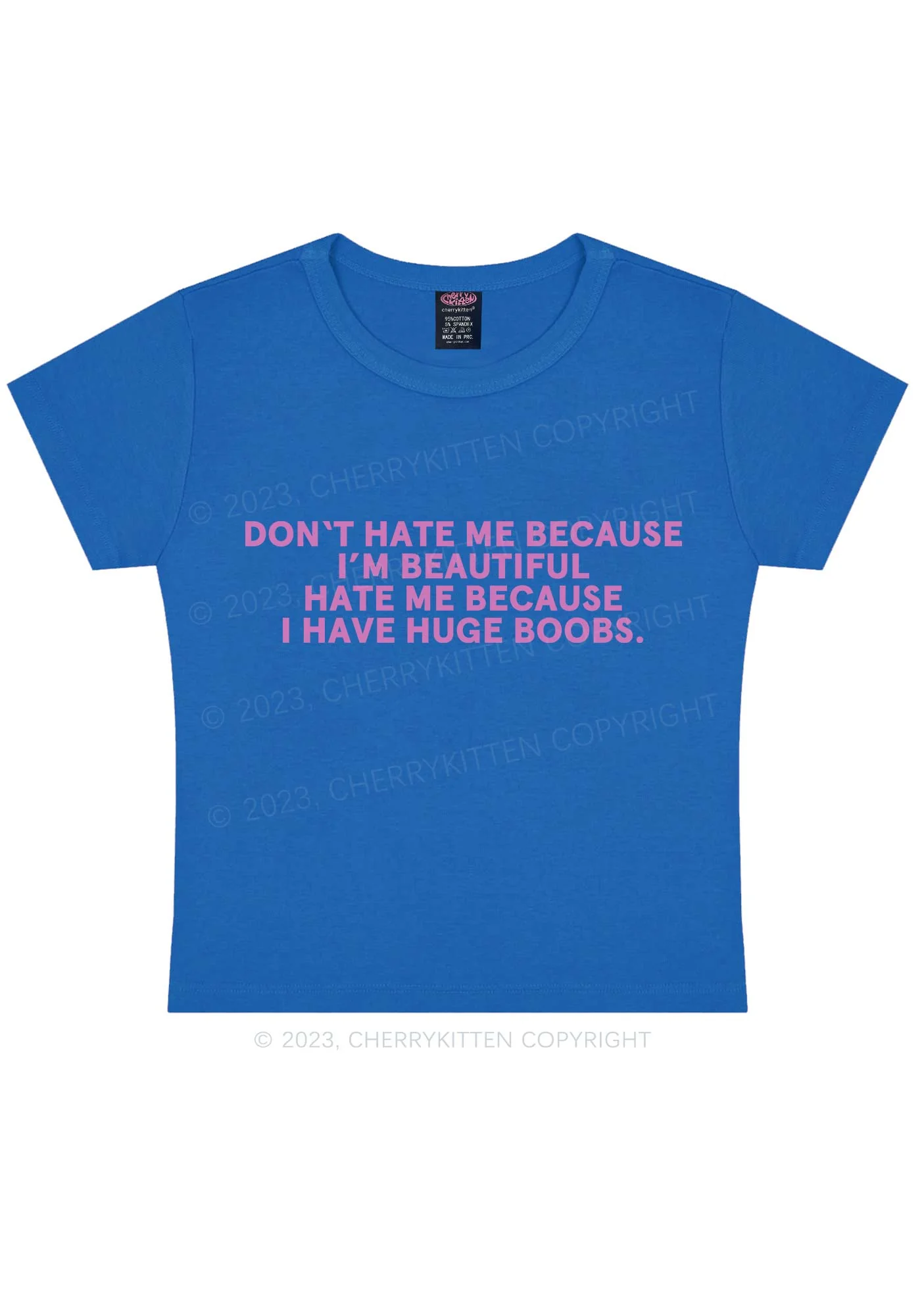 Hate Me Because I Have Huge Bxxbs Y2K Baby Tee - Image 8