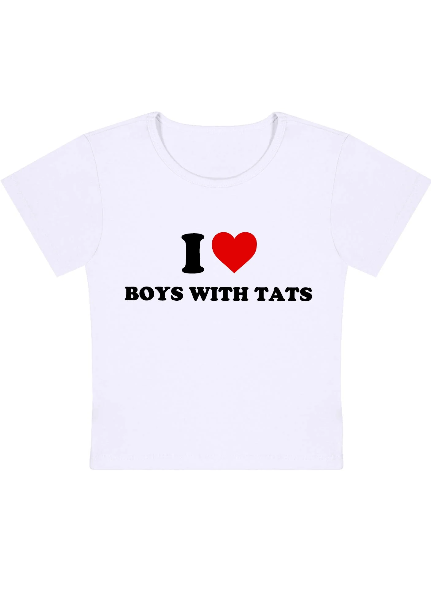 I Love Boys With Tats Y2K Baby Tee - Image 4