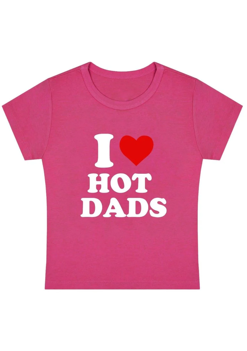 I Love Hot Dads Y2K Baby Tee - Image 7