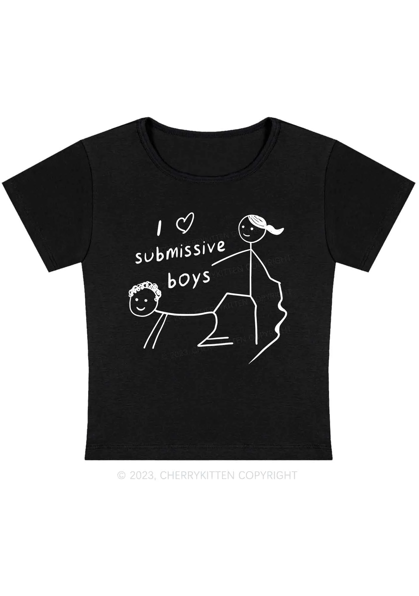 I Love S Boys Y2K Baby Tee Cherrykitten - Image 3