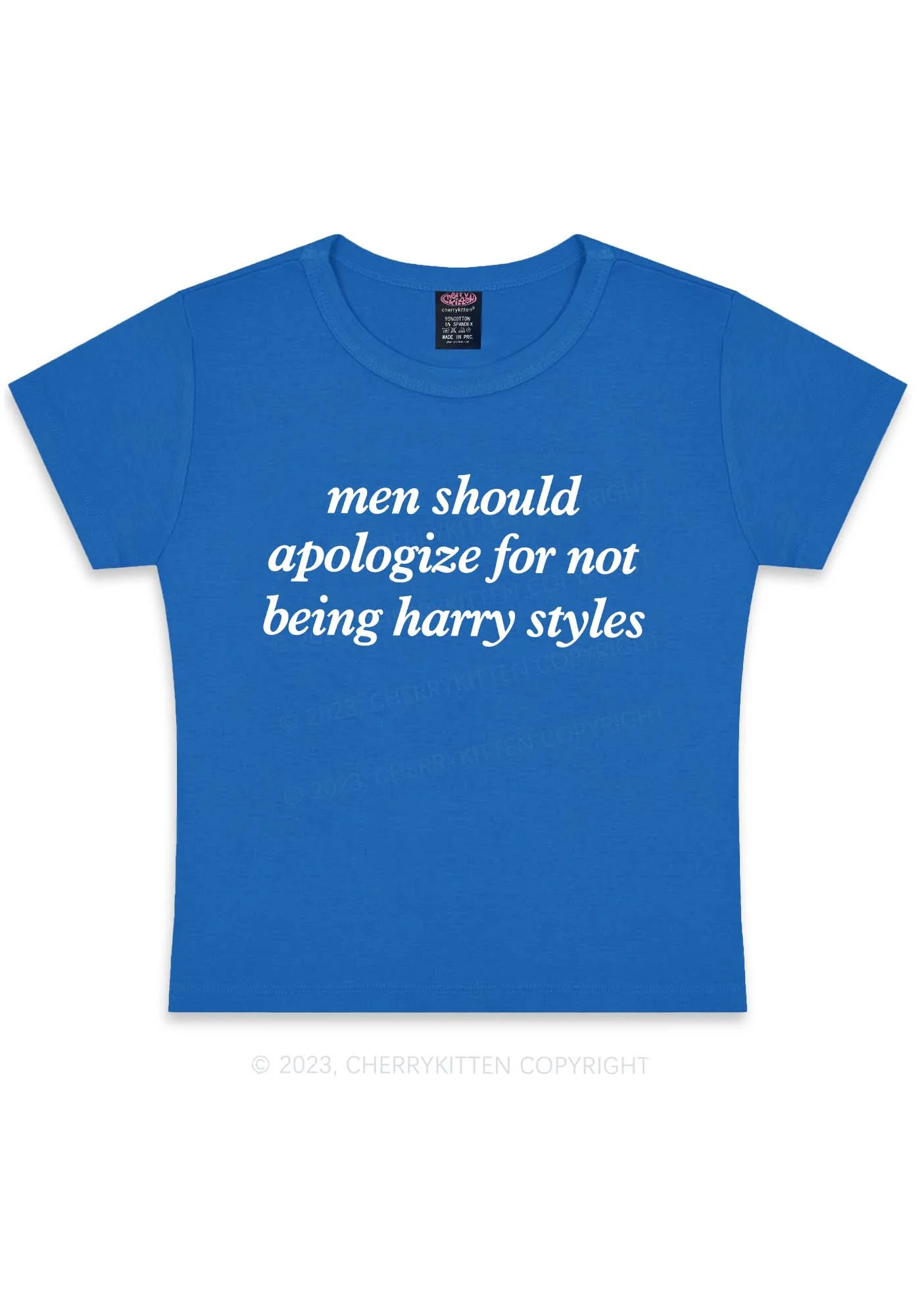 Men Should Apologize Y2K Baby Tee Cherrykitten - Image 5
