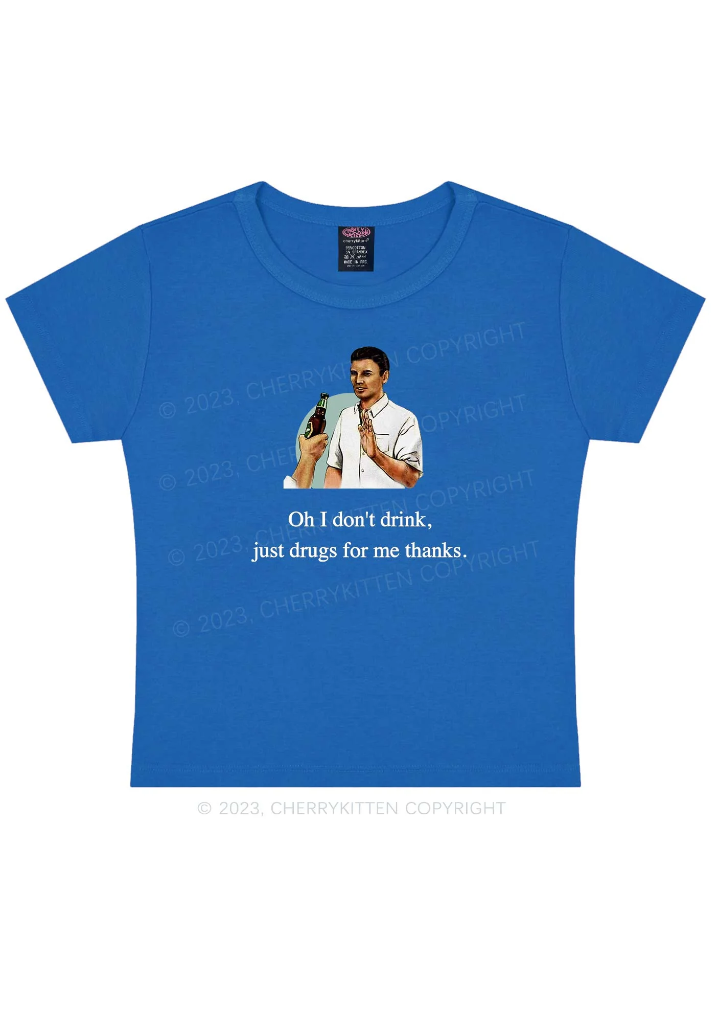 Oh I Don't Drink Y2K Baby Tee - Image 7